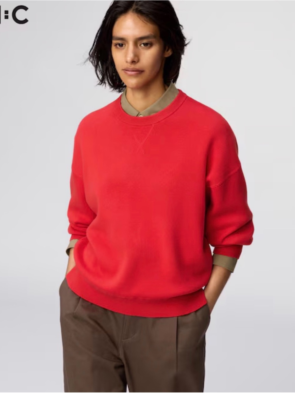 Uniqlo C Red Crewneck Sweater